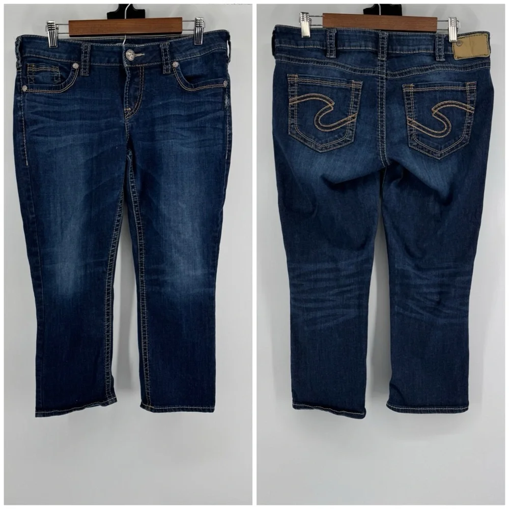 Silver Aiko Mid Capri Blue Women's Jeans Women's Size W31 L22